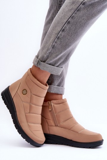 botas de neve femininas isoladas na cor areia Helis 2