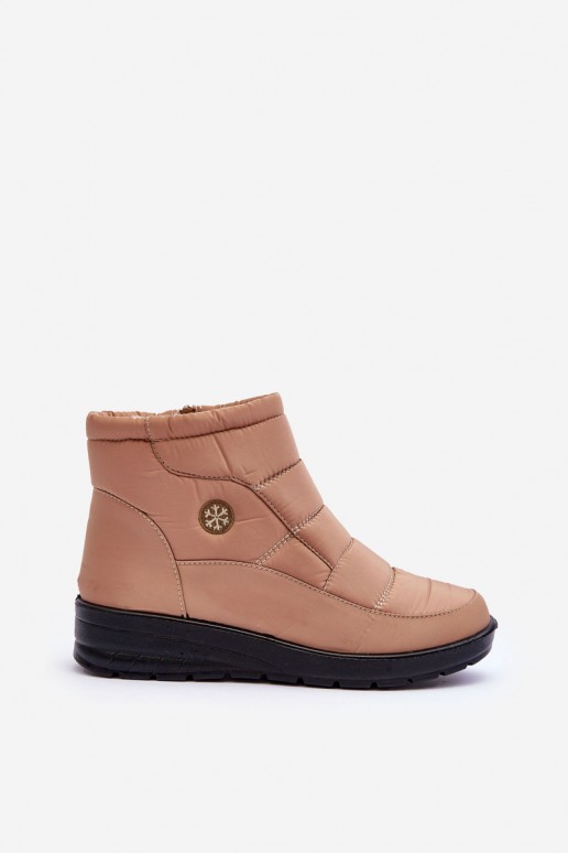 botas de neve femininas isoladas na cor areia Helis