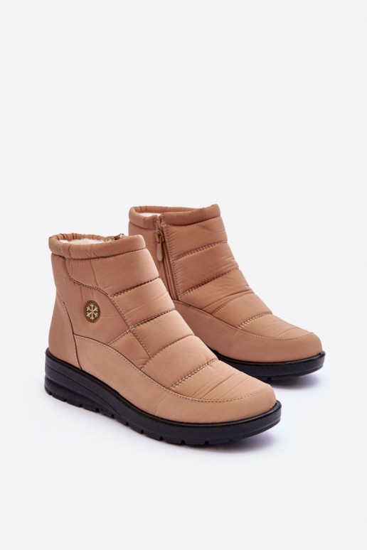 botas de neve femininas isoladas na cor areia Helis