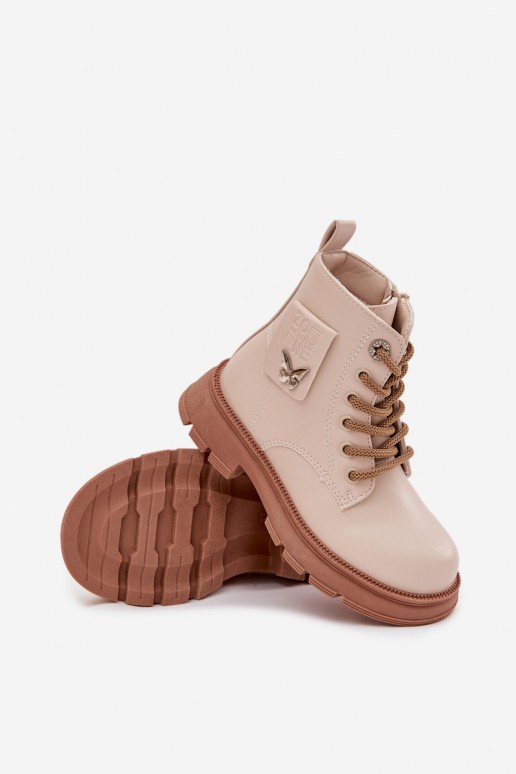 botins isolados para crianças na cor areia Alverina