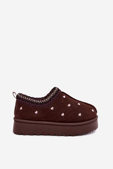 botas de neve para crianças isoladas com corações e pelo na cor castanha Meldrena 2