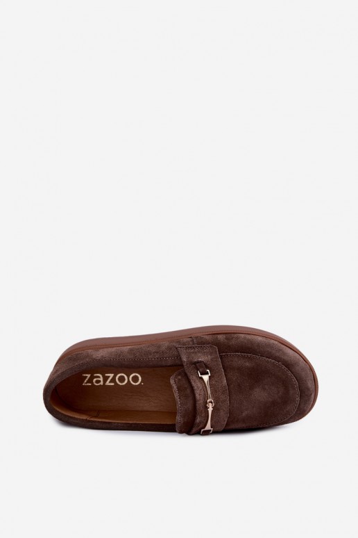mocassins de camurça sintética castanha Zazoo