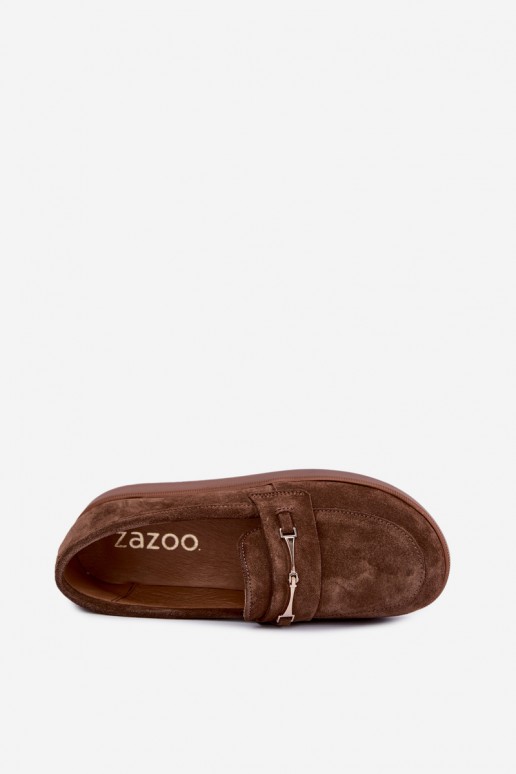 mocassins de camurça sintética castanha Zazoo