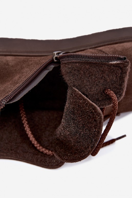 botins isolados de couro natural castanho Zazoo