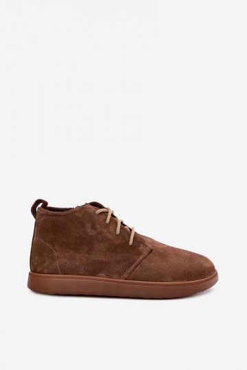botins isolados de couro natural Zazoo 328 na cor castanha 2