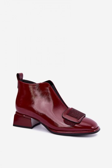 botins isolados de verniz Klocke Artiker 59C0107 na cor bordô