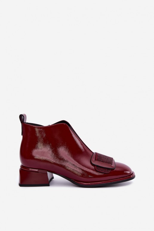 botins isolados de verniz Klocke Artiker 59C0107 na cor bordô