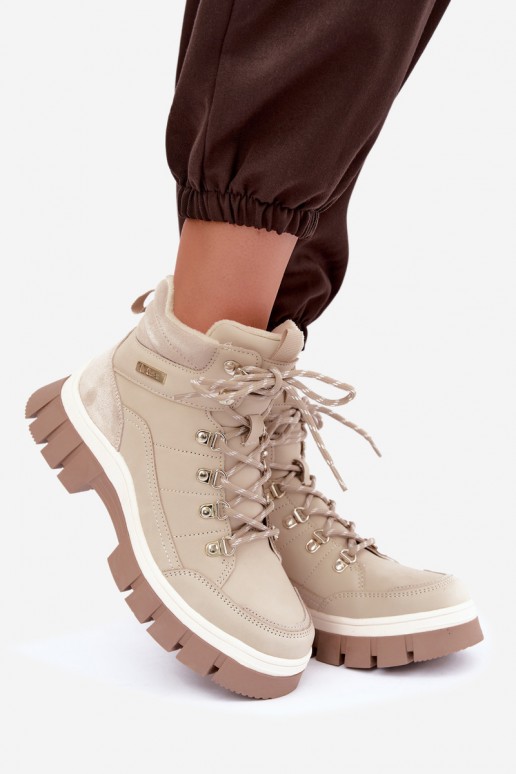 sapatos isolados femininos Lee Cooper LCJ-26-31-4581 na cor areia