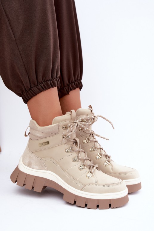 sapatos isolados femininos Lee Cooper LCJ-26-31-4581 na cor areia