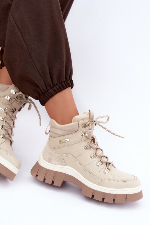 sapatos isolados femininos Lee Cooper LCJ-26-31-4581 na cor areia