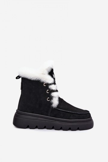 botas de neve femininas de camurça sintética Lee Cooper LCJ-25-01-3737 na cor preta 2