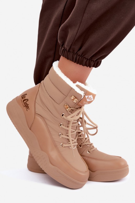 botas de neve com atacadores Lee Cooper LCJ-44-4565 na cor castanha