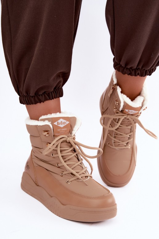 botas de neve com atacadores Lee Cooper LCJ-44-4565 na cor castanha