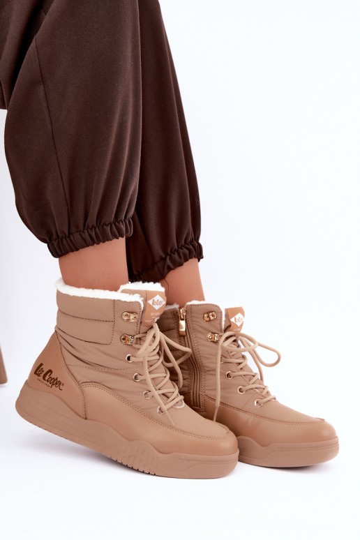 botas de neve com atacadores Lee Cooper LCJ-44-4565 na cor castanha