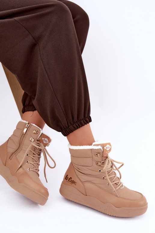 botas de neve com atacadores Lee Cooper LCJ-44-4565 na cor castanha