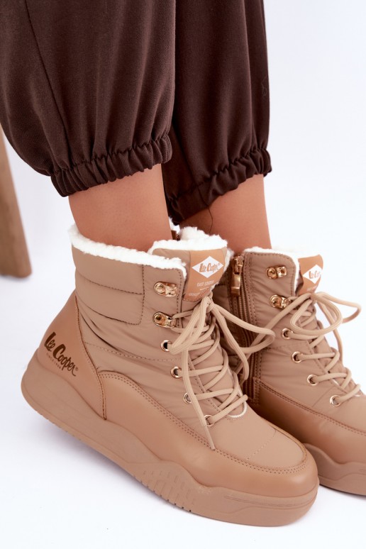 botas de neve com atacadores Lee Cooper LCJ-44-4565 na cor castanha