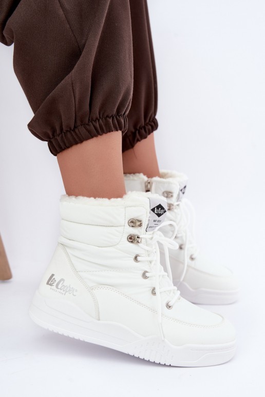 botas de neve com atacadores Lee Cooper LCJ-44-4563 na cor branca