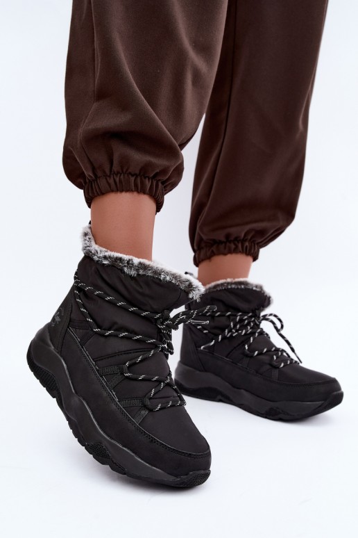 botas de neve slip-on com detalhes elegantes Lee Cooper LCJ-24-03-3063 na cor preta