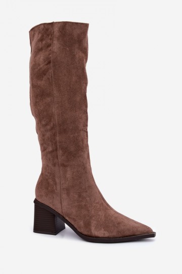 Botas altas quentes na cor areia Isenna