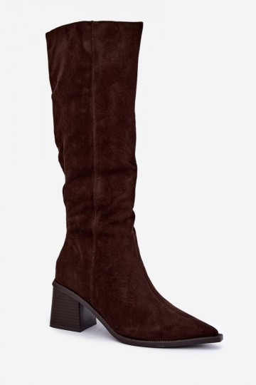 Botas altas quentes na cor chocolate Isenna
