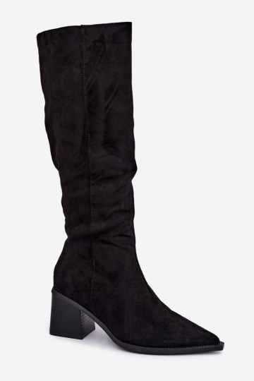 Botas altas quentes na cor preta Isenna