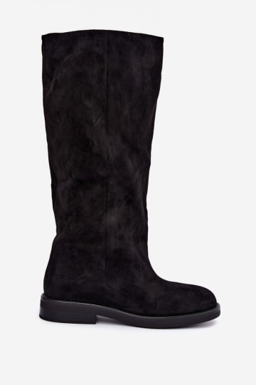 Botas altas com saltos largos na cor preta Jasmire 2