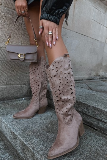 Botas altas de estilo cowboy com saltos em areia Salirae 2