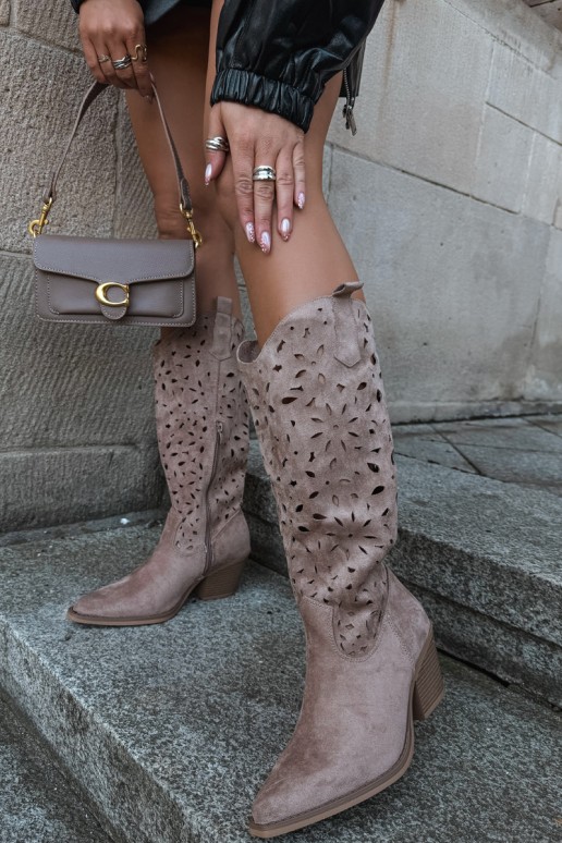 Botas altas de estilo cowboy com saltos em areia Salirae