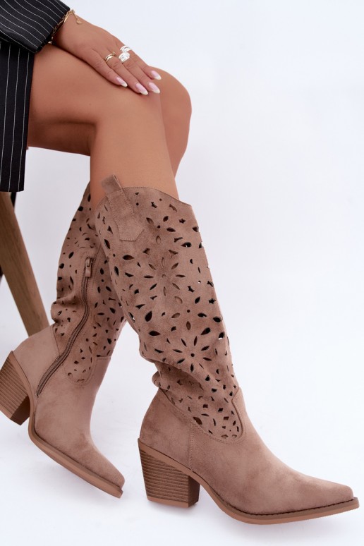 Botas altas de estilo cowboy com saltos em areia Salirae