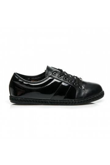 Sapatos desportivos laqueados com sola de espadrille Q53-1B