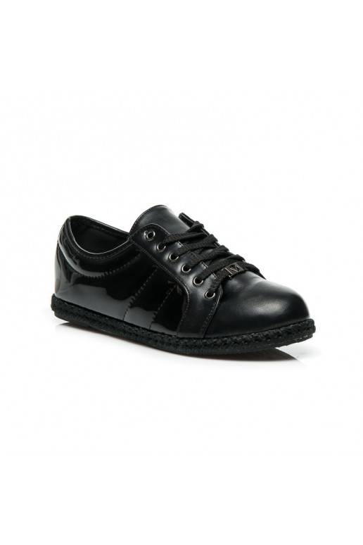 Sapatos desportivos laqueados com sola de espadrille Q53-1B