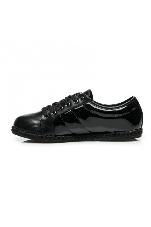 Sapatos desportivos laqueados com sola de espadrille Q53-1B