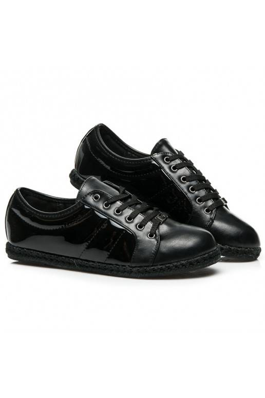 Sapatos desportivos laqueados com sola de espadrille Q53-1B