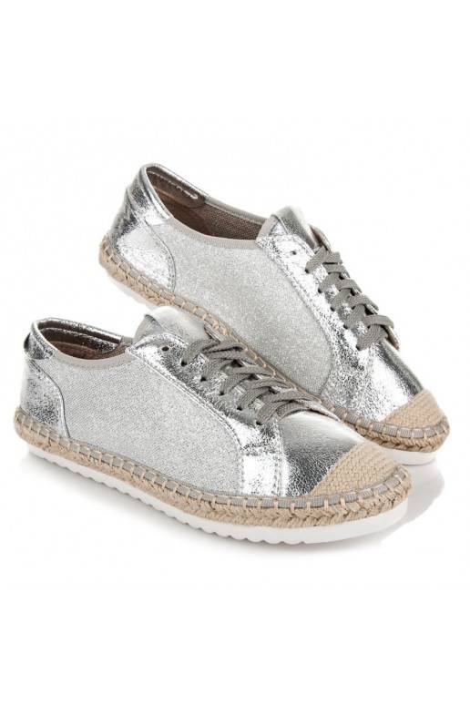 Espadrilles de tecido cinza e prata HSYFA11S