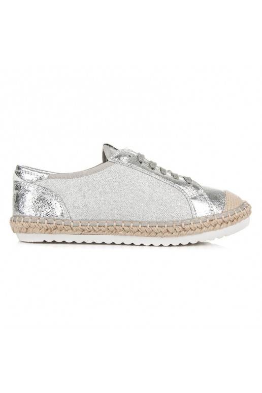 Espadrilles de tecido cinza e prata HSYFA11S