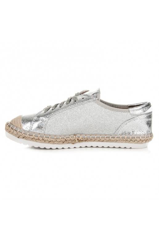 Espadrilles de tecido cinza e prata HSYFA11S