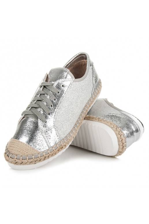 Espadrilles de tecido cinza e prata HSYFA11S