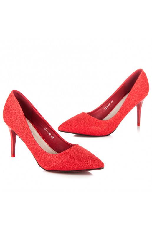 Blizgantys šventiški raudonos spalvos aukštakulniai LEI-139R  - 4