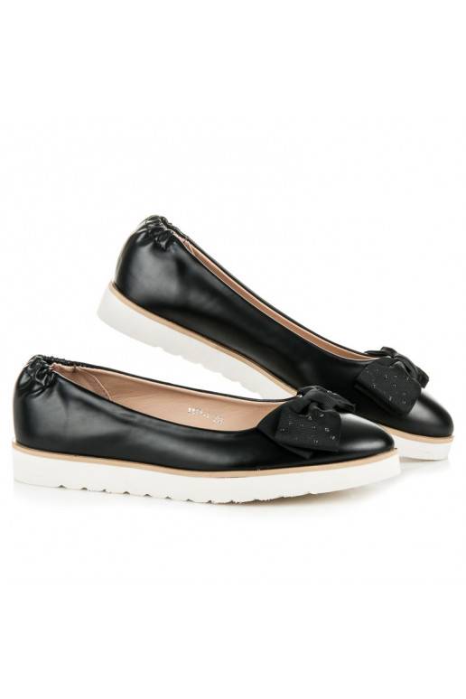 Juodos VICES balerinos su dekoruotais kaspinėliais 1157-1B  - 1