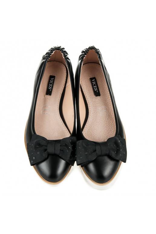 Juodos VICES balerinos su dekoruotais kaspinėliais 1157-1B  - 3