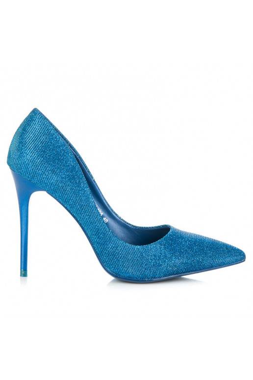 Sapatos de salto alto brilhantes azuis LEI-105BL