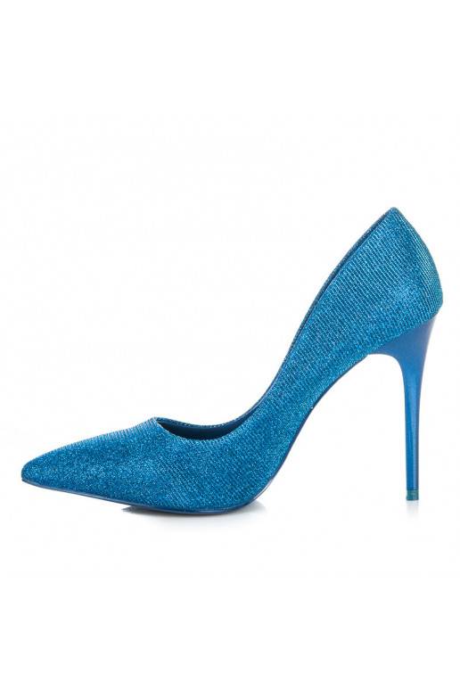 Sapatos de salto alto brilhantes azuis LEI-105BL