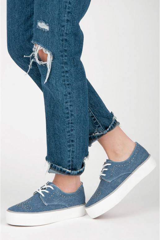 Botas grossas Kylie azuis com rebites K1832001JE