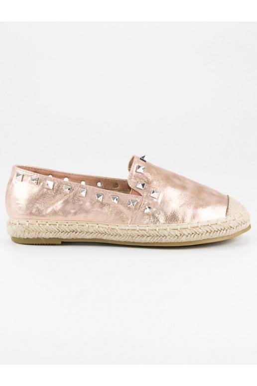 Alpercatas Forever Folie Rivet em ouro rosa LX164CHA