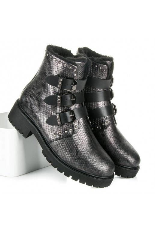 Botas elegantes e aquecidas da Betler com fivelas JT39-2BR