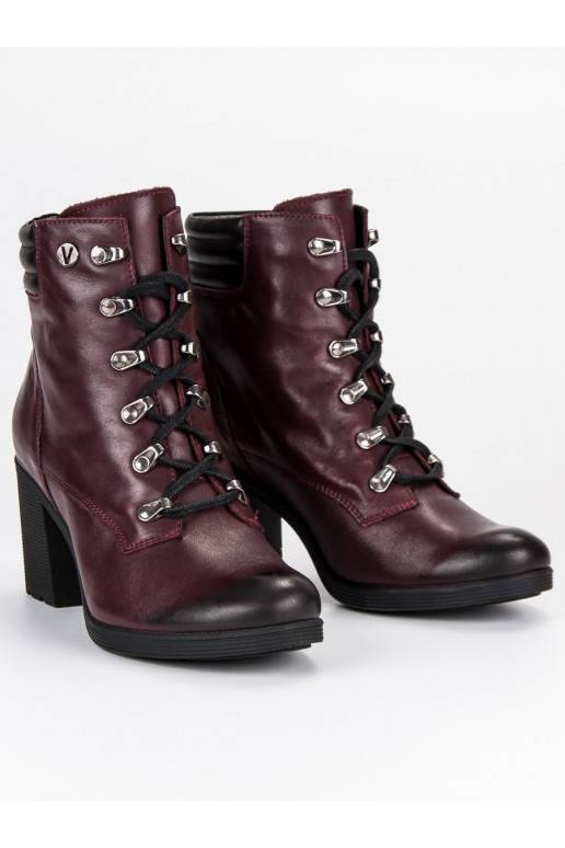 Sapatos femininos vermelhos escuros VINCEZA Lace Up 1274/5BUR
