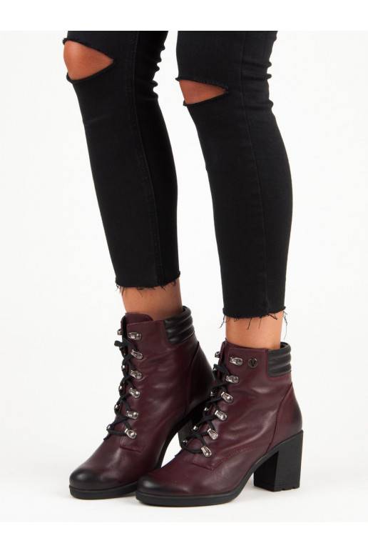 Sapatos femininos vermelhos escuros VINCEZA Lace Up 1274/5BUR