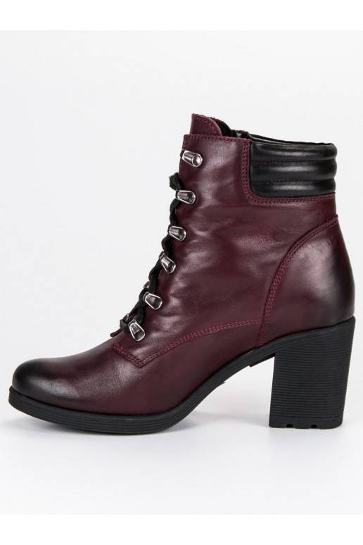Sapatos femininos vermelhos escuros VINCEZA Lace Up 1274/5BUR