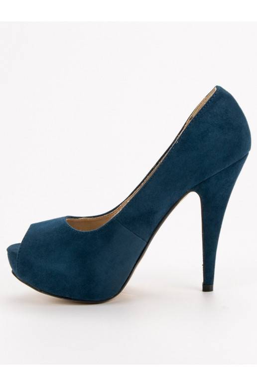 sapatos de camurça com bico aberto C6143MA