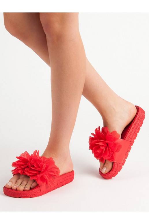 Chinelos vermelhos com flores BAT_CK88R